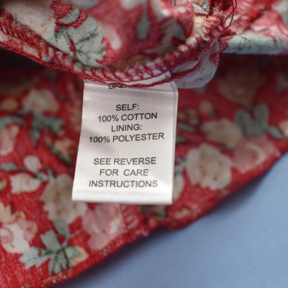 Maria & Kyndal's Woman's Sleeveless Red Floral Ruffle Mini-dress Size Small - Picture 6 of 9